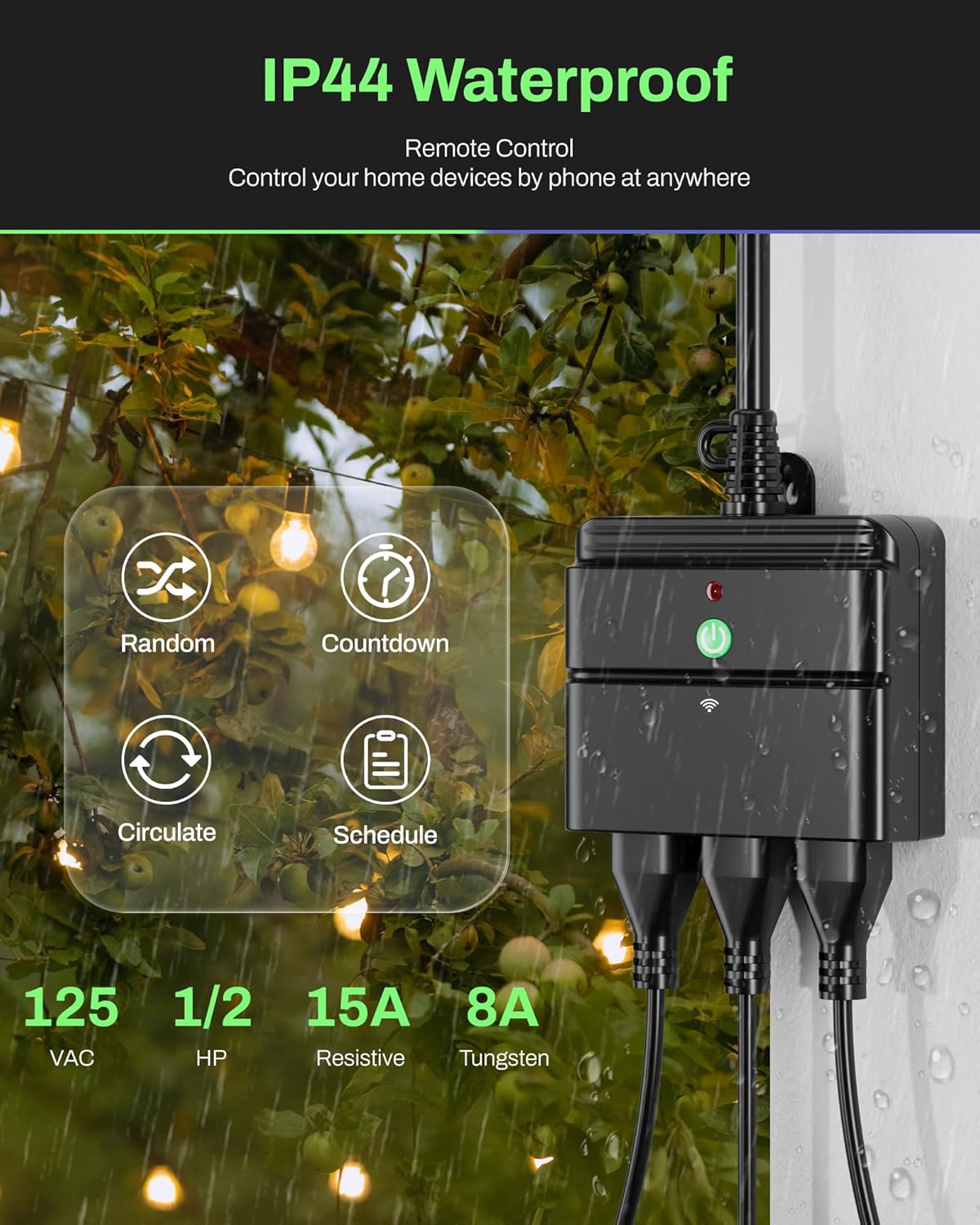 BN-LINK Smart WiFi Heavy Duty Outdoor Outlet, Timer and Countdown Function, No Hub Required for Outdoor Lights, Compatible with Alexa and Google Assistant (Outdoor) 2.4 GHz Network only - Image 5