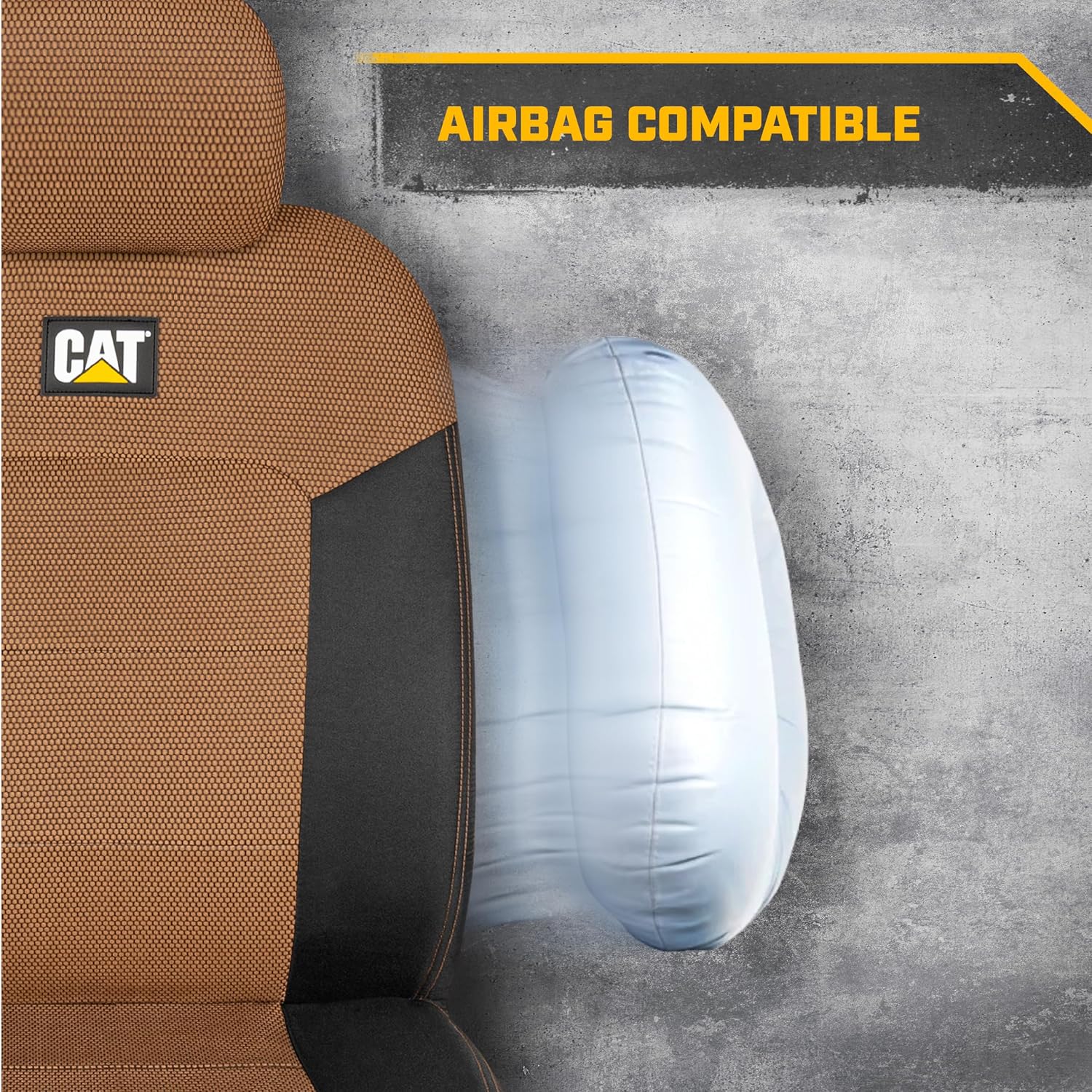 Cat® MeshFlex Automotive Seat Covers for Cars Trucks and SUVs (Set of 2) – Beige Car Seat Covers for Front Seats, Truck Seat Protectors with Comfortable Mesh Back, Auto Interior Covers | Airbag Compatible Interior Protection for Trucks, Suv, and Cars – (2) Front Seat Protectors Automotive and Truck Accessories - Image 7