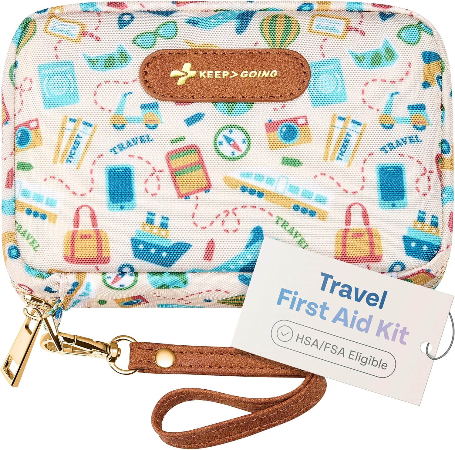 KeepGoing Travel First Aid Kit for Car, Home, Hiking, Camping and Outdoor Emergencies – First Aid Kit Travel Size TSA-Approved KeepGoing Travel First Aid Kit for Car, Home, Hiking, Camping and Outdoor Emergencies – First Aid Kit Travel Size TSA-Approved