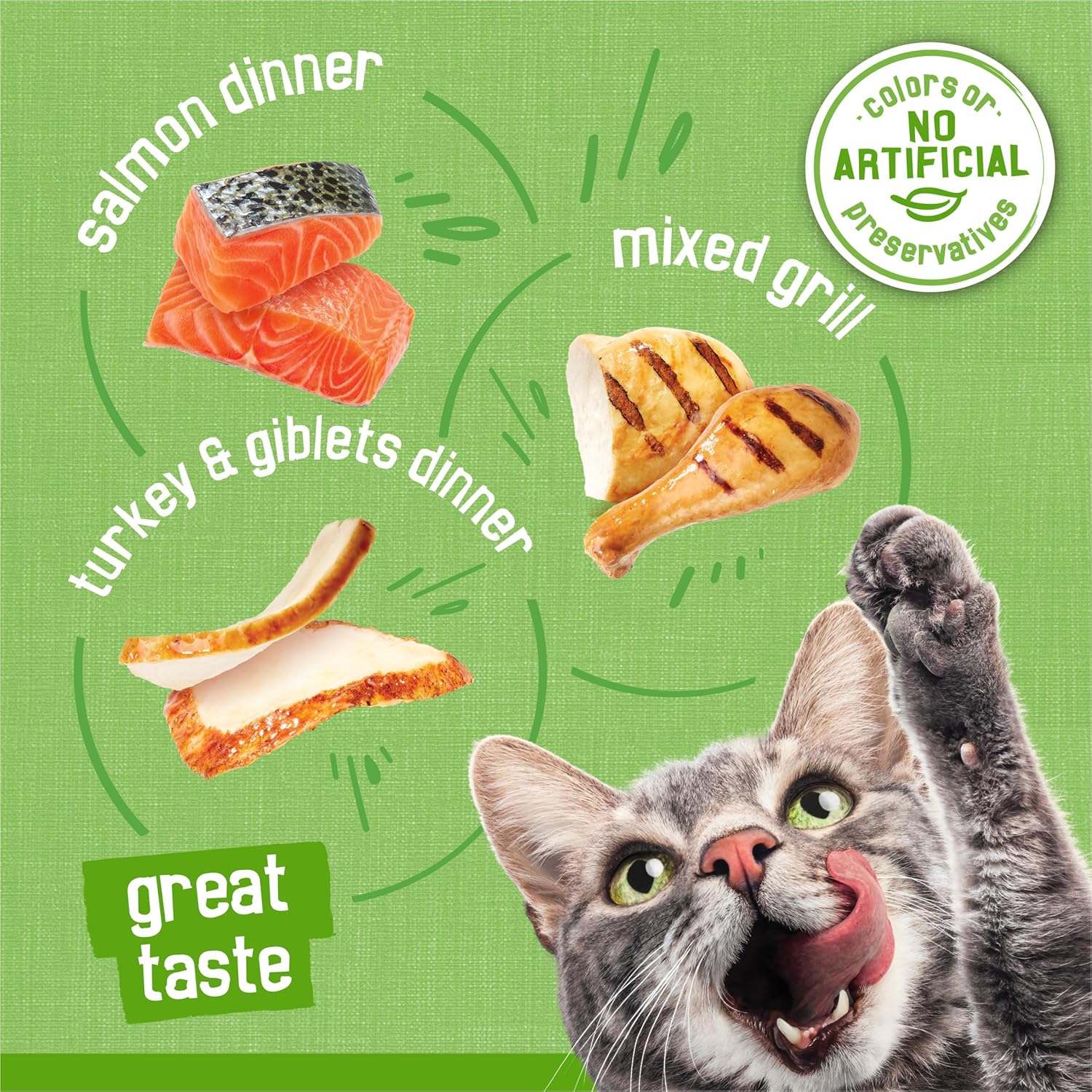 Purina Friskies Wet Cat Food Pate Variety Pack Salmon Dinner, Turkey and Giblets Dinner and Mixed Grill - (2 Packs of 12) 5.5 oz. Cans - Image 6