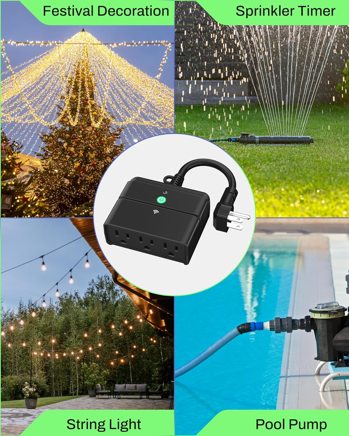 BN-LINK Smart WiFi Heavy Duty Outdoor Outlet, Timer and Countdown Function, No Hub Required for Outdoor Lights, Compatible with Alexa and Google Assistant (Outdoor) 2.4 GHz Network only - Image 8