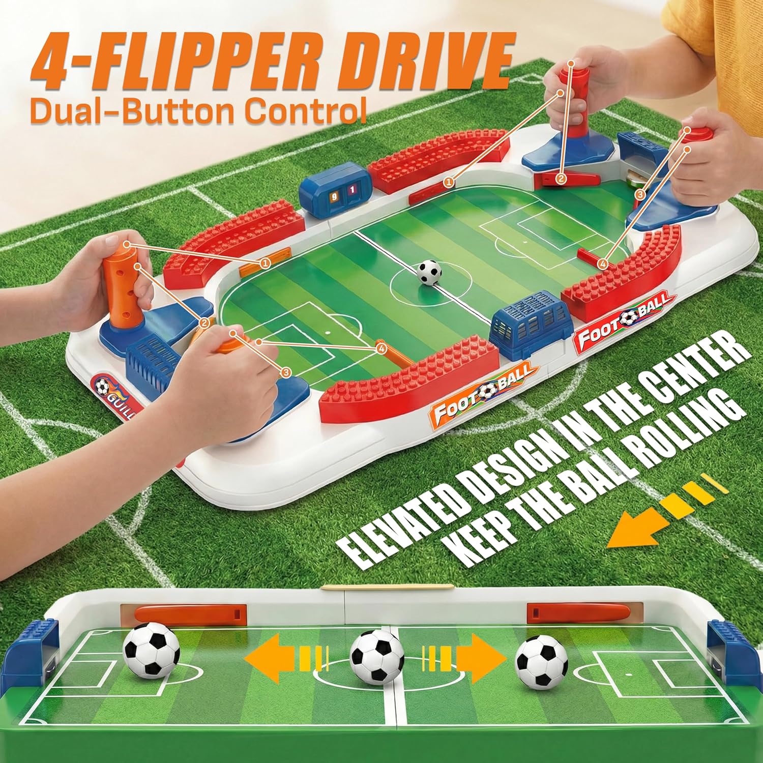 SMILESSKIDDO Soccer Board Games for Kids, Mini Foosball Table Toys for 3 4 5 6 7 8-12 Year Old Kids, Interactive Soccer Toys Indoor Home Party - Gift for Boys Girls Birthday Holiday - Image 3