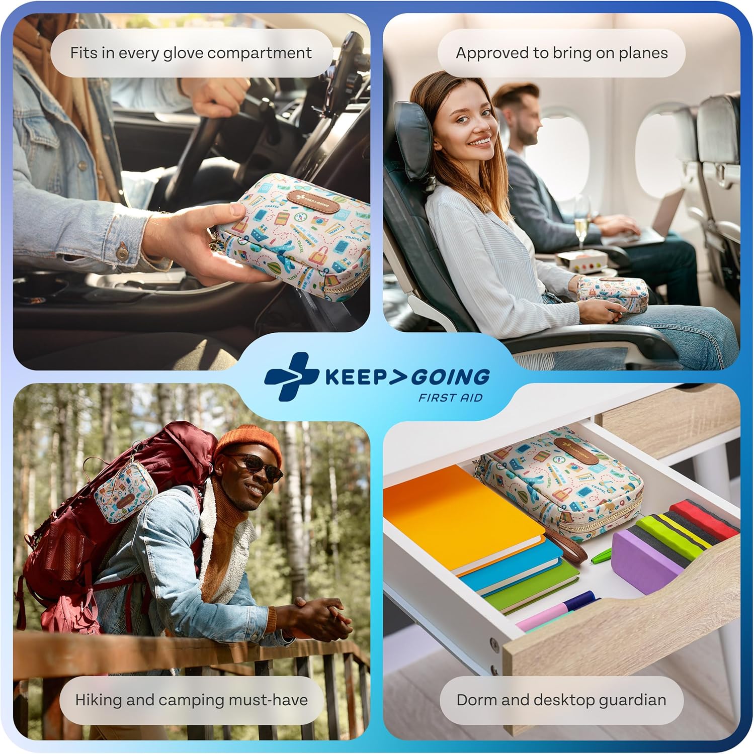 KeepGoing Travel First Aid Kit for Car, Home, Hiking, Camping and Outdoor Emergencies - First Aid Kit Travel Size TSA-Approved - Image 7