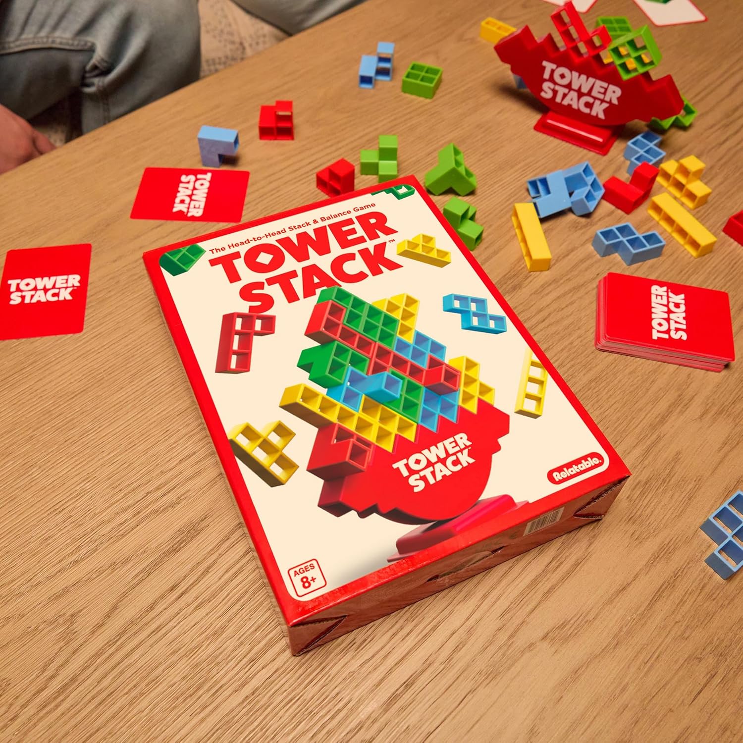 Tower Stack By Relatable, Exciting Tower Game for Kids & Adults Family Game Night, Fun Stacking and Building Toys, Includes 36 Cards, 24 Blocks, 1 Tower Body, 1 Tower Stand, and Instructions - Image 6