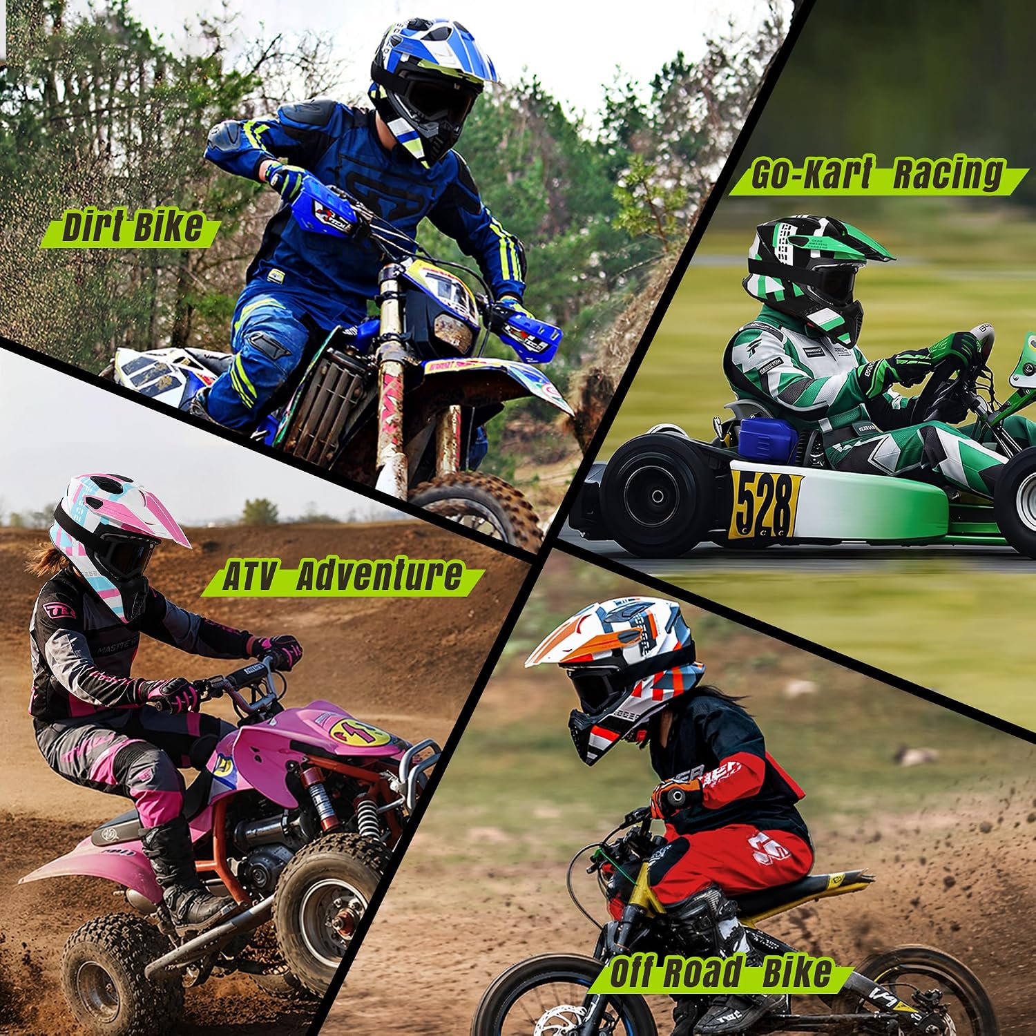 DOT Approved Youth Dirt Bike Helmet Kids Full Face Motocross Helmets Set | Riding Gear Set with Goggles, Gloves & Removable Padding for Teens, Fits Dirt Bike, ATV, Off Road, UTV, Motorcycle, Go Kart - Image 6