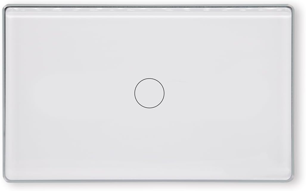 Smart Switch Aluminum Frame,2.5D Glass Panel,4.65 X 2.83 X 1.26 Inches,Need Neutral Wire,2.4GHz WiFi,Work with Tuya/Smart Life,App/Voice Control,White 1 Button - Image 2