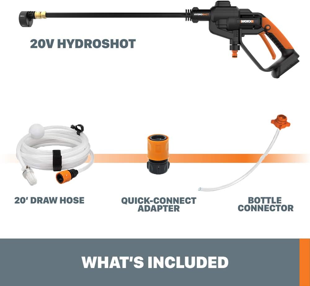 WORX Cordless Pressure Washer, 20V 320 PSI Power Washer, WG620.9 | Battery & Charger Not Included; portable Hydroshot cleaning using a remote water source; PowerShare. - Image 10