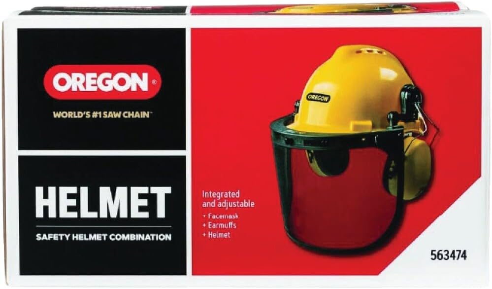 Oregon Chainsaw Safety Protective Helmet with Visor Combo Set, Yellow - Image 4