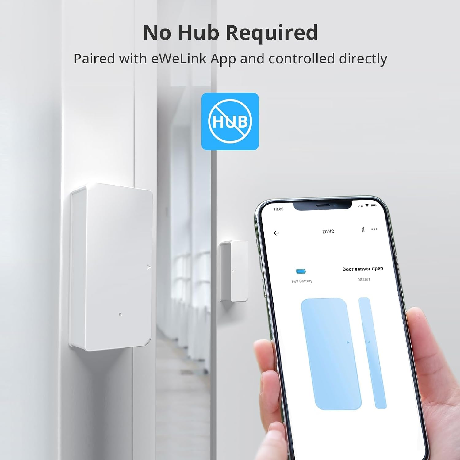 SONOFF DW2 Wi-Fi Wireless Door Window Sensor, APP Alert for Home Security & Automation, No Gateway Required, Compatible with IFTTT, for Sliding Door/Window/Hinged Door - Image 4