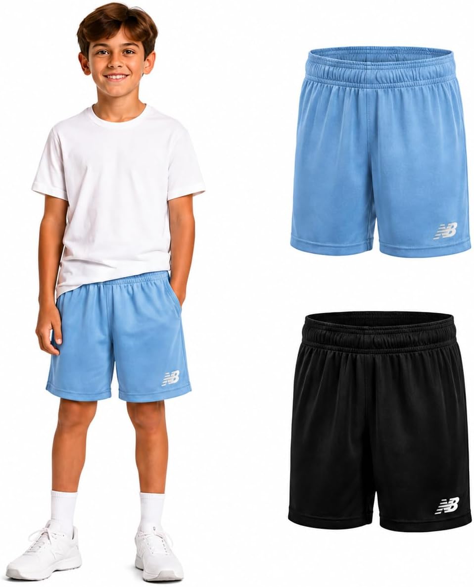 New Balance Boys Athletic Shorts - 2 Pack Moisture-Wicking Performance Mesh Active Boys Basketball Gym Shorts (8-20) - Image 2