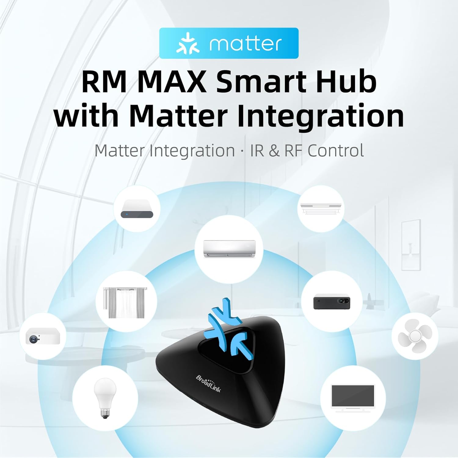 Broadlink RM MAX Smart Home Hub, Matter Compatible, Code Learning Wi-Fi & BLE Universal Remote for IR and RF Devices, Compatible with Alexa & Google Home - Image 3