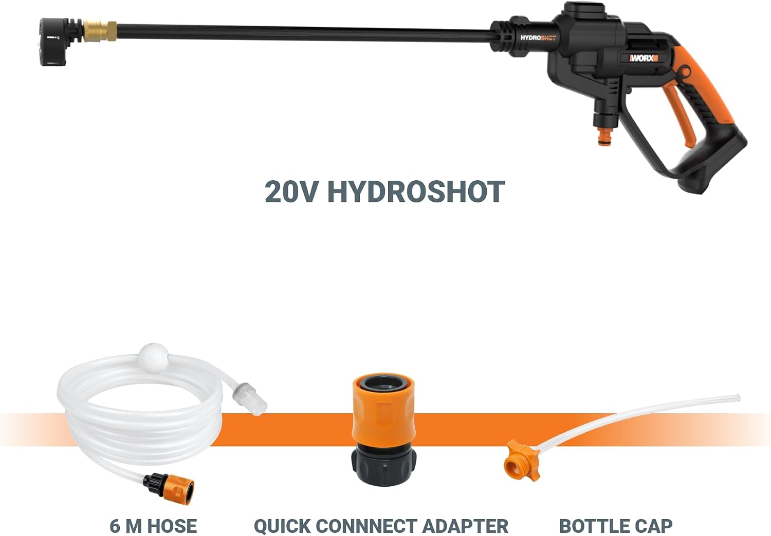 WORX Cordless Pressure Washer, 20V 320 PSI Power Washer, WG620.9 | Battery & Charger Not Included; portable Hydroshot cleaning using a remote water source; PowerShare. - Image 8