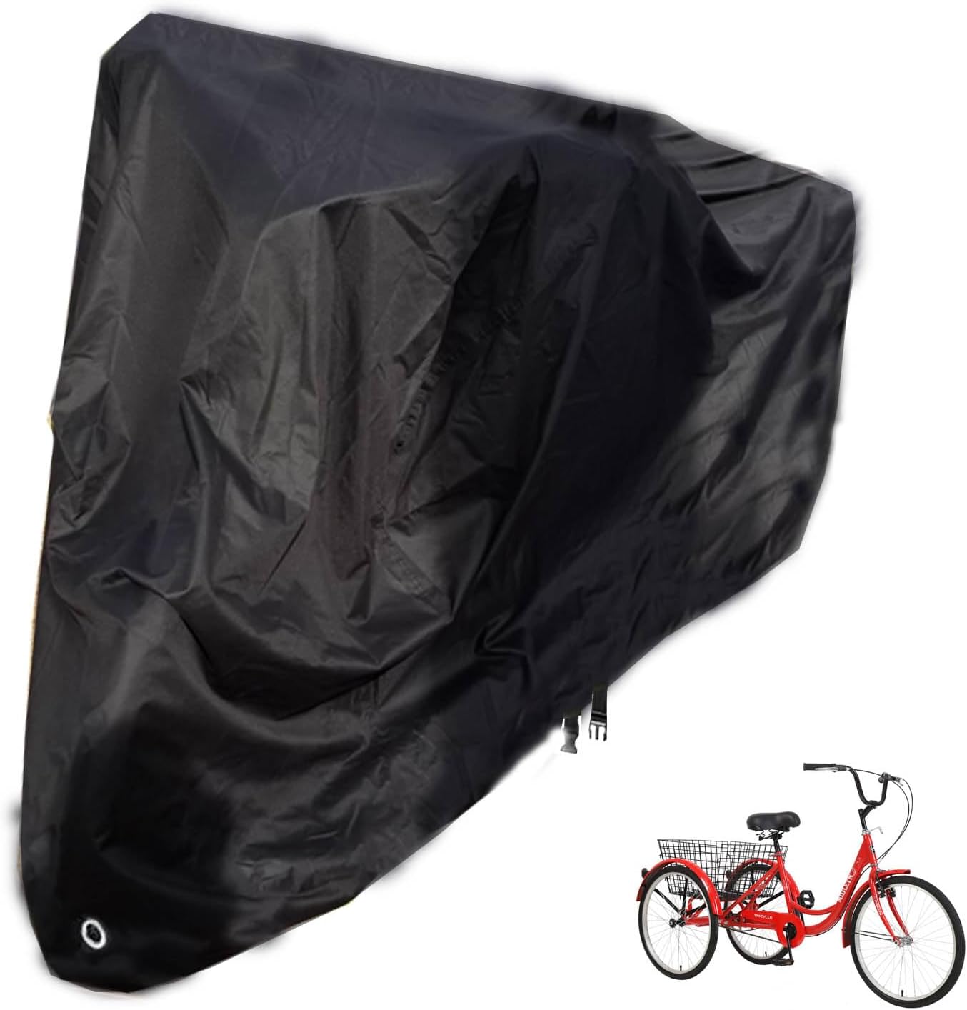 Adult Tricycle Cover,24/26inch 3 Wheel Bike Electric Trike Covers for Outdoor Waterproof Windproof Dustproof Bicycle & Bike - Image 2