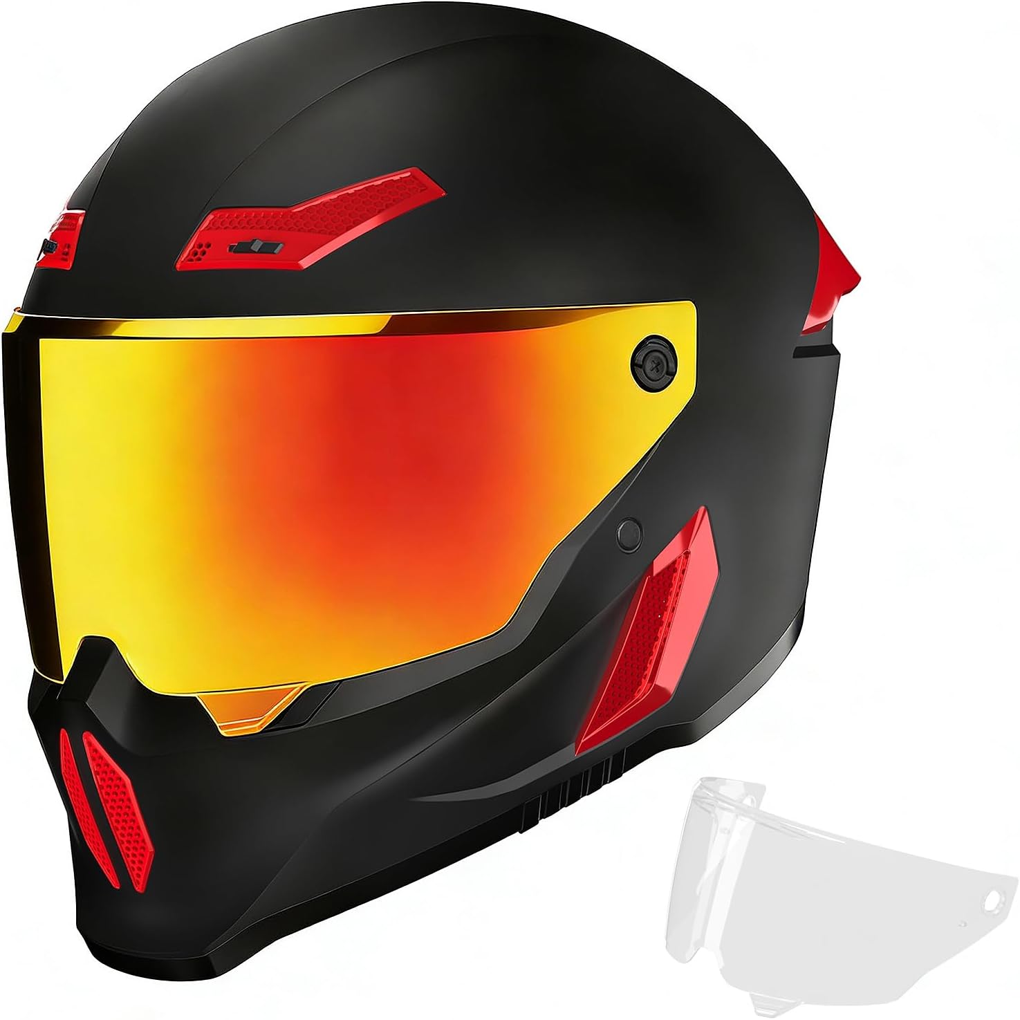 Motorcycle Helmets for Adult Men Women,MG666 Full Face Helmet | DOT Approved Retro Motorbike Racing Street Bike Helmets with 2 Visors & Carry Bag,Washable Liner,Multiple Ventilation System - Image 2