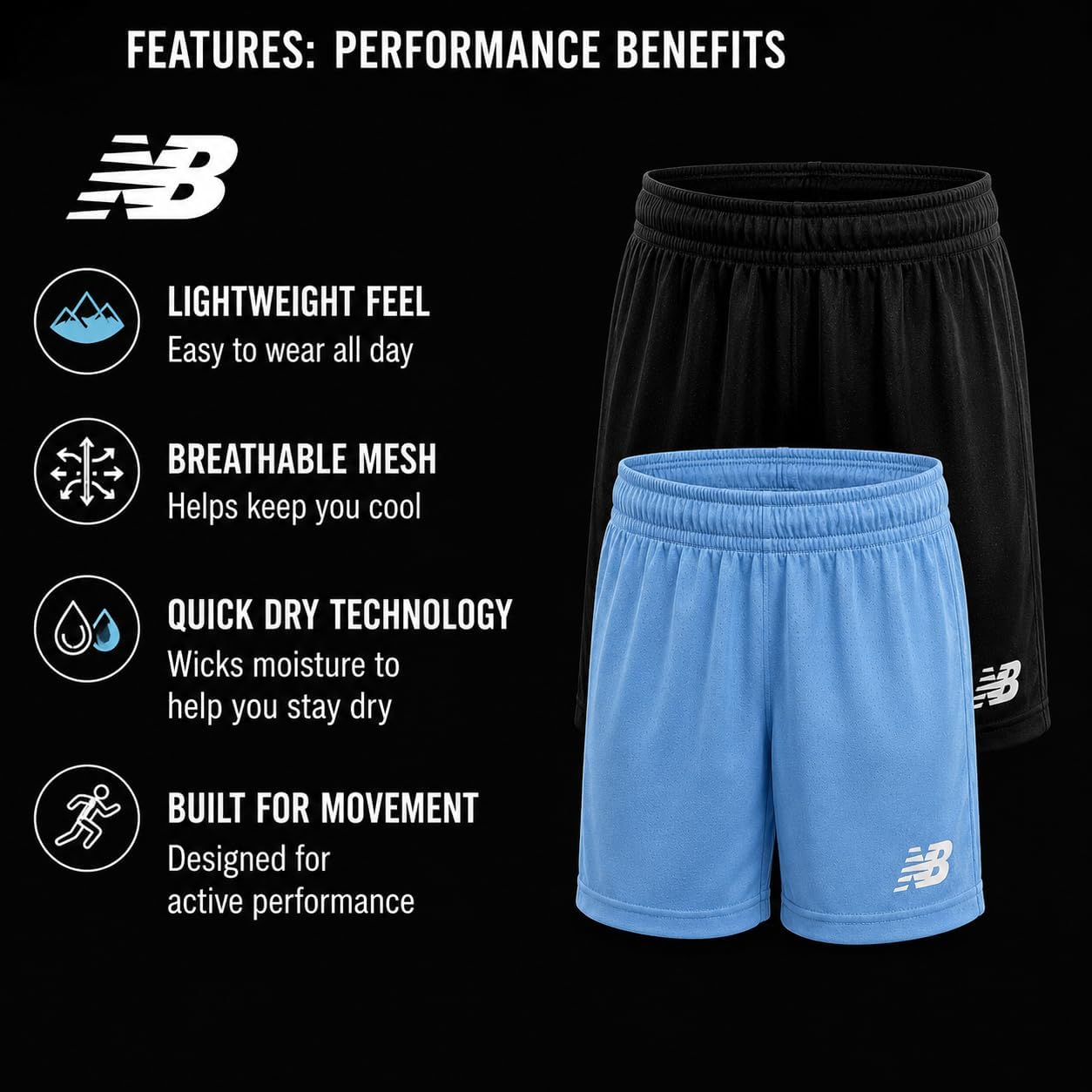 New Balance Boys Athletic Shorts - 2 Pack Moisture-Wicking Performance Mesh Active Boys Basketball Gym Shorts (8-20) - Image 6
