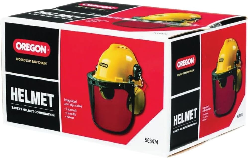 Oregon Chainsaw Safety Protective Helmet with Visor Combo Set, Yellow - Image 6