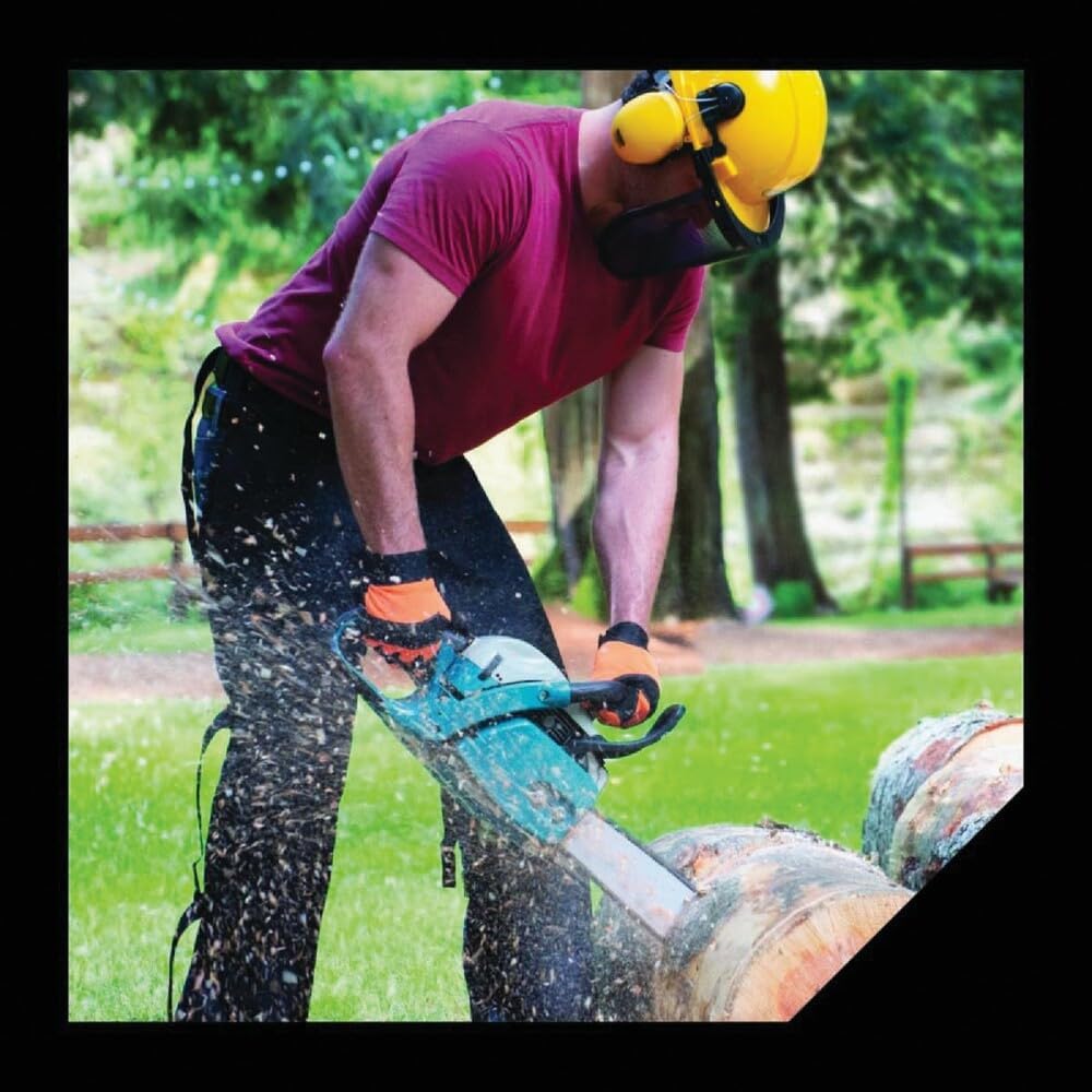 Oregon Chainsaw Safety Protective Helmet with Visor Combo Set, Yellow - Image 3