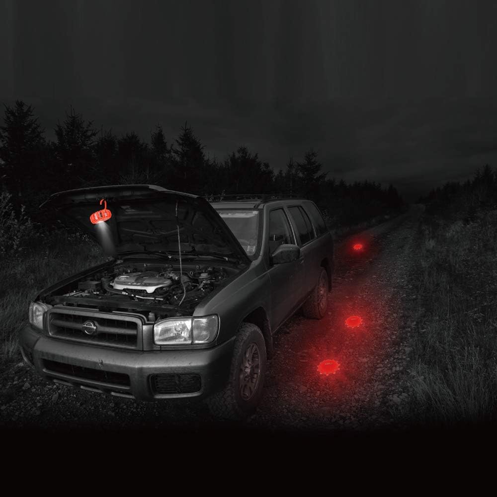 Ecoangel USB Rechargeable LED Road Flares Emergency Lights-Roadside Warning Car Safety Beacon Flashing Disc Flare Kit with Magnetic Base for Vehicles & Boat | 3 Beacon Disc Pack - Image 7