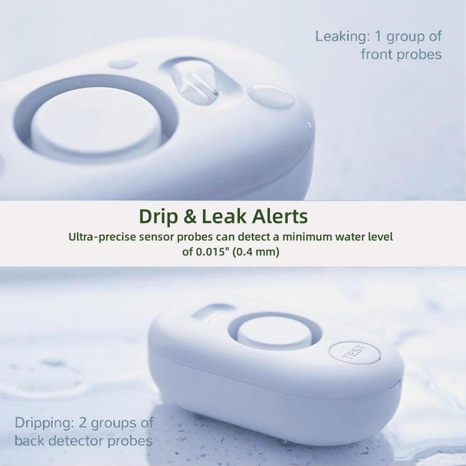 Water Leak Detector Sensor Alarm: Home Water Flooding Monitor Smart Sink Overflow Monitoring Adjustable Wet Moisture Alert Pipe Leakage Drip Detection Warning for Basement Floor 3Pack - Image 3