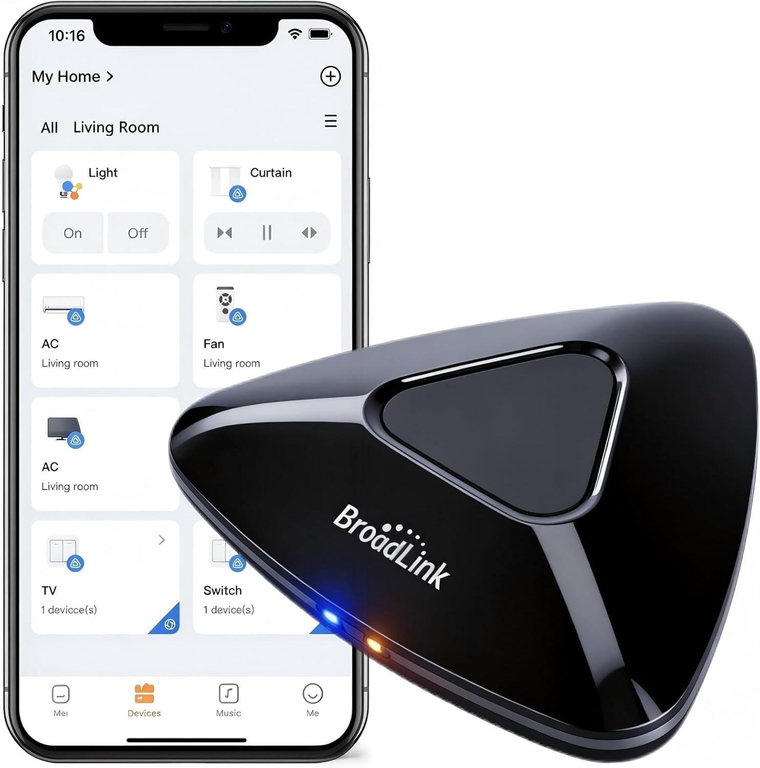 Broadlink RM MAX Smart Home Hub, Matter Compatible, Code Learning Wi-Fi & BLE Universal Remote for IR and RF Devices, Compatible with Alexa & Google Home - Image 2