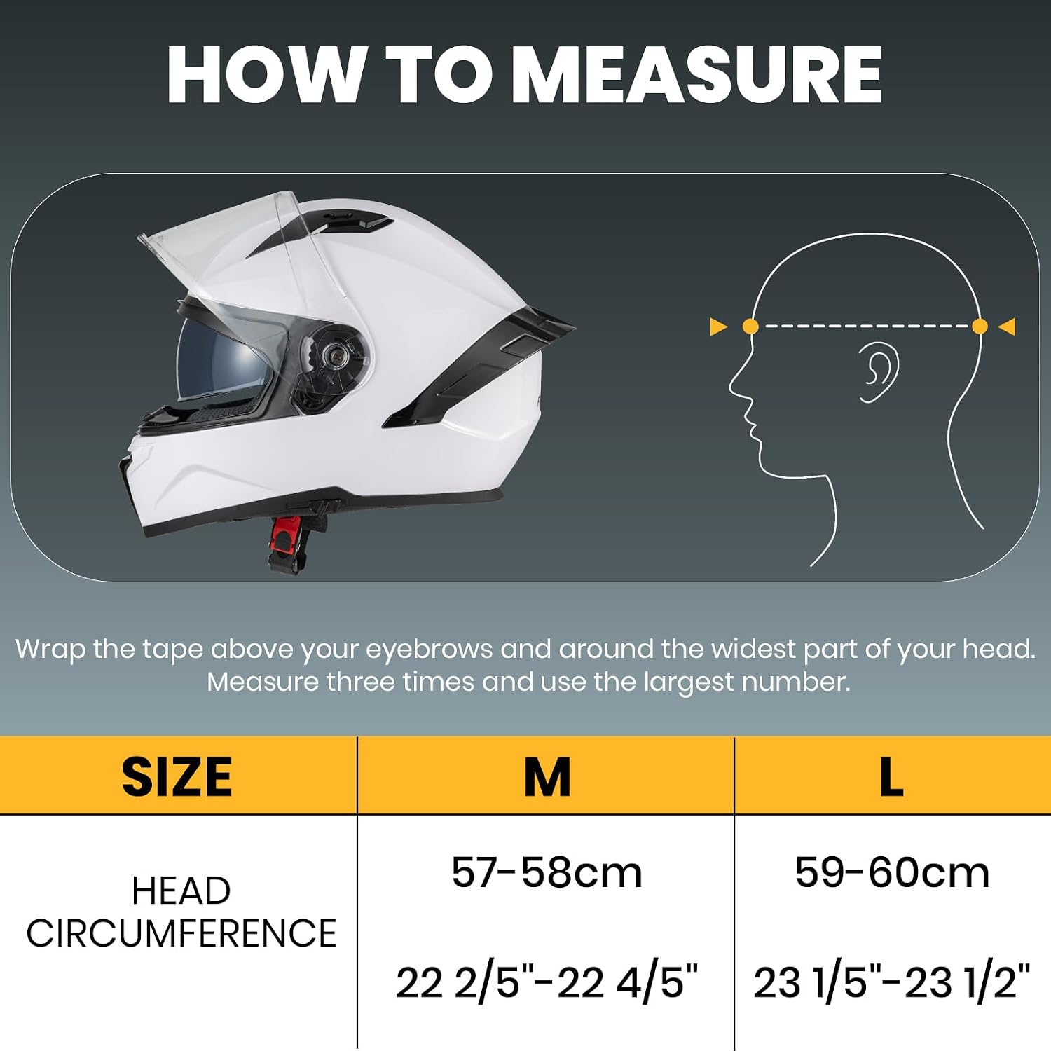 Favoto Full Face Helmet with Dual Visors, DOT Approved Motorcycle Helmet , Lightweight Street Dirt Bike ATV Off Road Motocross Helmet for Adults, Medium - Image 8