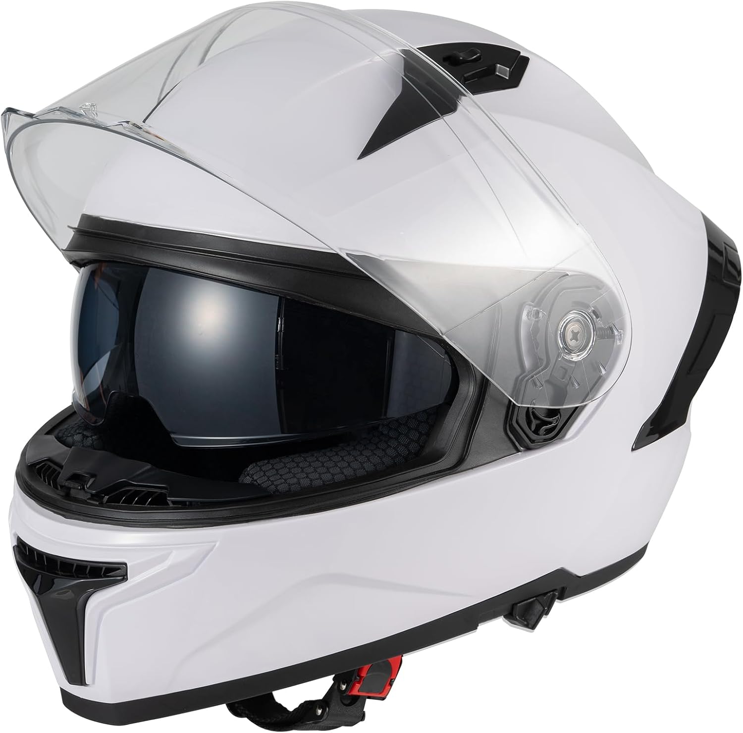Favoto Full Face Helmet with Dual Visors, DOT Approved Motorcycle Helmet , Lightweight Street Dirt Bike ATV Off Road Motocross Helmet for Adults, Medium - Image 2