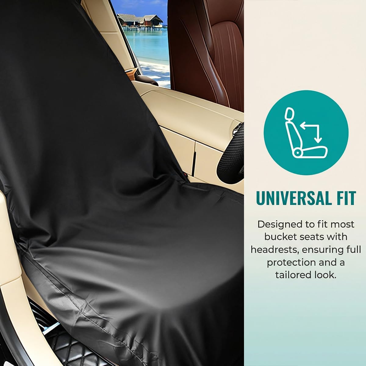 Car Seat Cover, Non-Slip Waterproof Scratch Proof Vehicle Front Seat Protector, Automotive Interior Chair Protective Cover, Universal for Motorhome Automobile Truck - Image 3