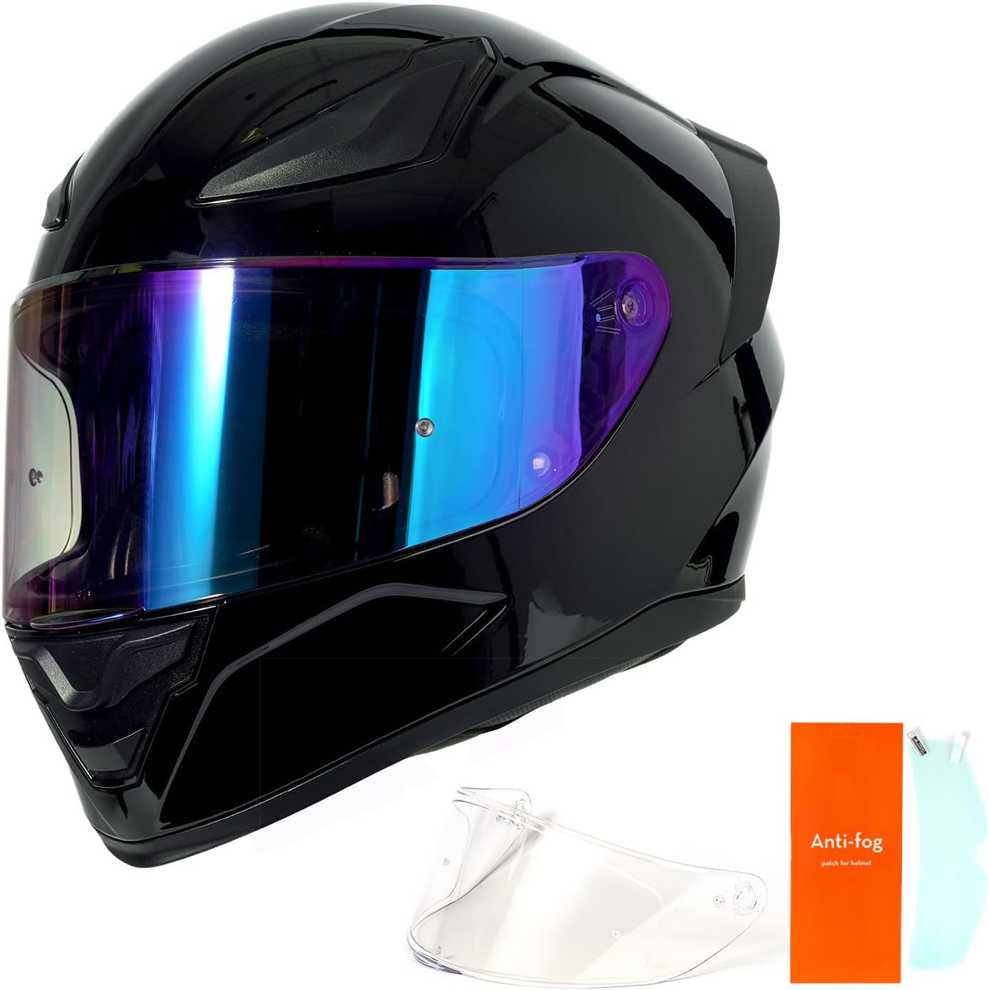 DOT Dual Visor Low Weight Adult Full Face Motorcycle Helmet (Gloss Black M) | Airflow ABS Shell, Quick-Release Buckle, Washable Liner, for Men Women - Image 2