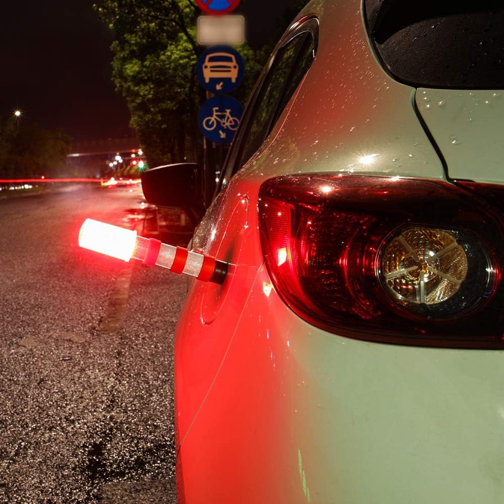 Twinkle Star LED Safety Strobe Road Warning Light, Set of 4 | Emergency Roadside Flares Kit, Highway Beacon Alert Flare, Magnetic Base, Detachable Stand, Solid Storage Case - Image 4