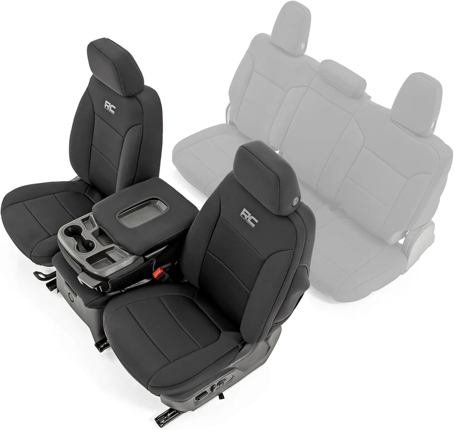 Rough Country Neoprene Front Seat Covers for Chevy Silverado & GMC Sierra 1500 (2019-2026) - Waterproof & UV Resistant, Foam Padded, Front Row Cover Set - Image 2