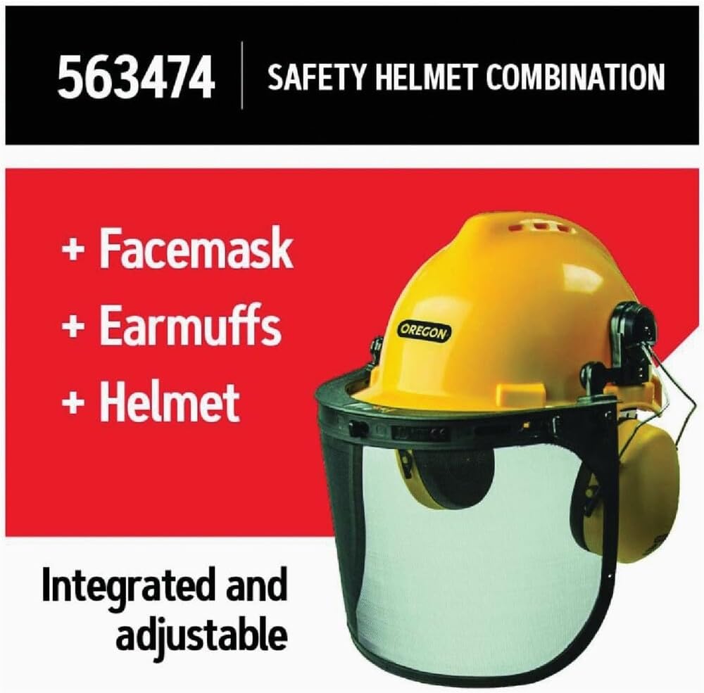Oregon Chainsaw Safety Protective Helmet with Visor Combo Set, Yellow - Image 5