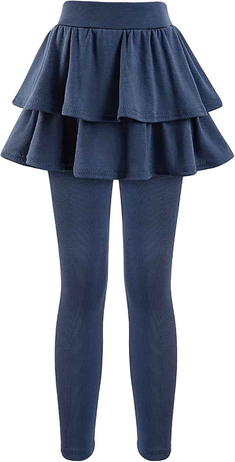 Girls School Uniform Pants Leggings with Skirts Stretch Warm Jegging 4-12 Years - Image 4