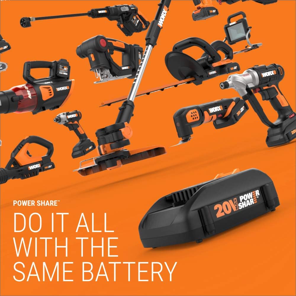 WORX Cordless Pressure Washer, 20V 320 PSI Power Washer, WG620.9 | Battery & Charger Not Included; portable Hydroshot cleaning using a remote water source; PowerShare. - Image 6
