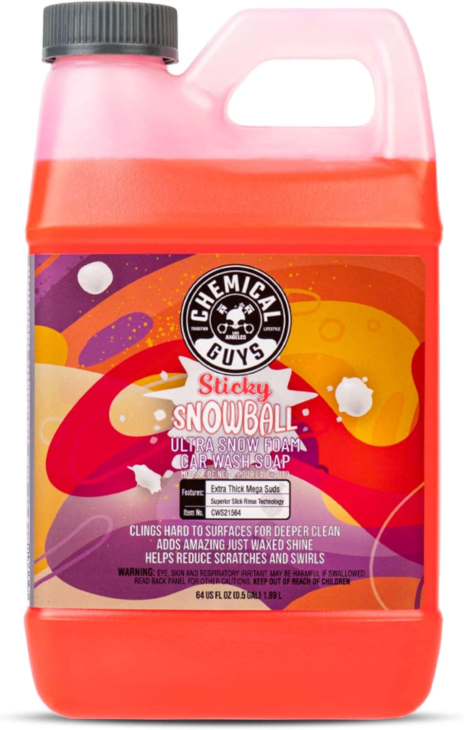 Chemical Guys, Sticky Snowball Ultra Snow Foam Wash Soap, Cherry, 64 oz - Image 2