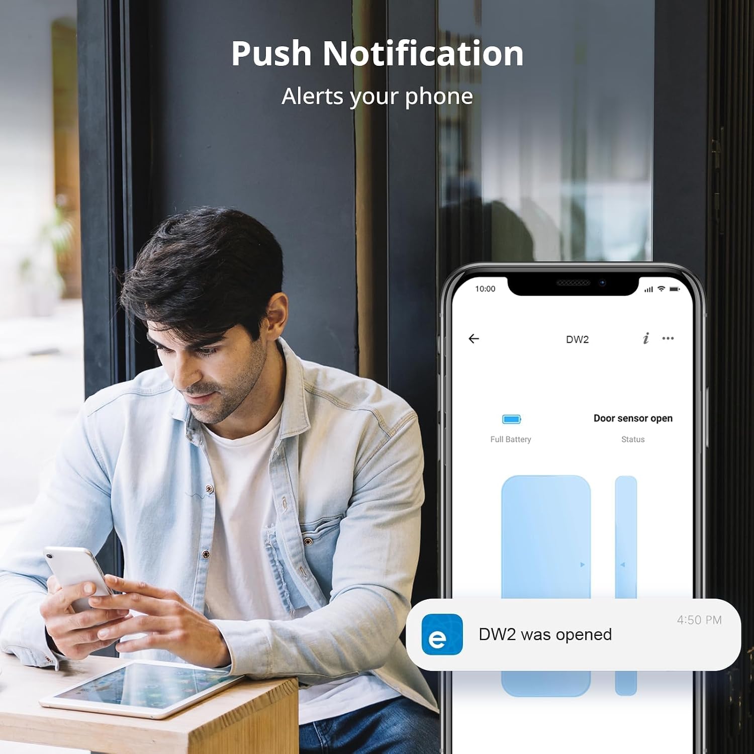 SONOFF DW2 Wi-Fi Wireless Door Window Sensor, APP Alert for Home Security & Automation, No Gateway Required, Compatible with IFTTT, for Sliding Door/Window/Hinged Door - Image 5