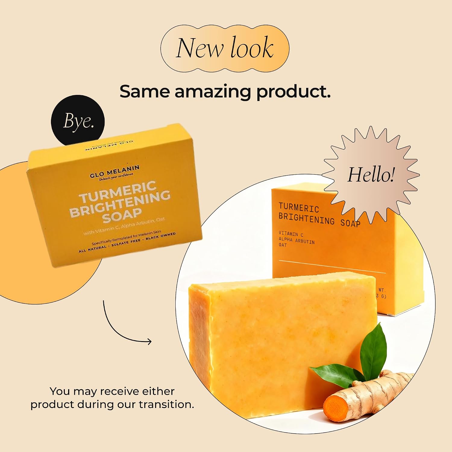 Glo Melanin Turmeric Brightening Soap with Vitamin C, Alpha Arbutin & Oats | 113g, For Face - Body - Dark Spots, All Natural, Vegan, Paraben-Free, Sulfate-free, For Melanin-Rich Skin, Made in USA - Image 10