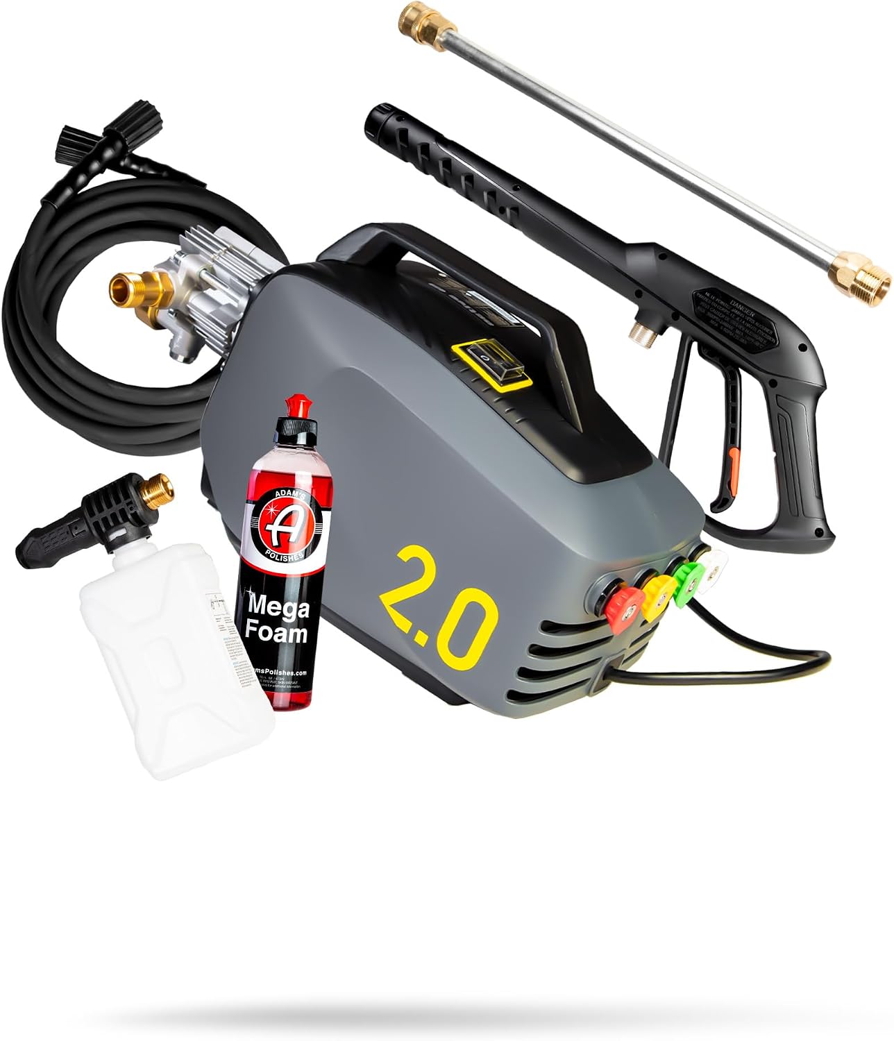 Adam's Polishes Active Pressure Washer 2.0 & Mega Foam Car Soap (5 Item) Powerful, Lightweight, Portable Electric Pressure Washer Sprayer | 1800 PSI, 2.0 GPM | for Car Home Auto Patio RV Motorcycle - Image 2