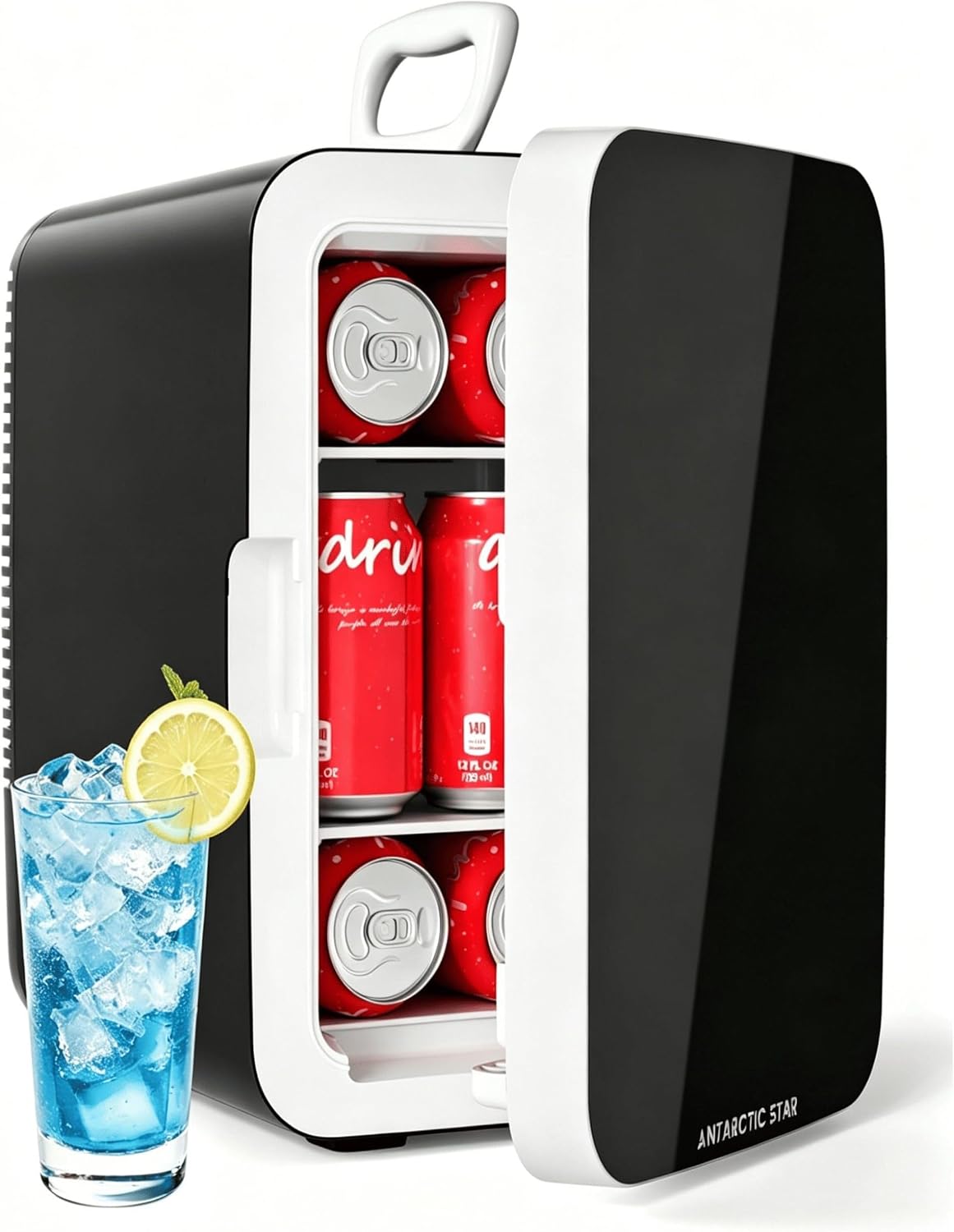 Antarctic Star 10L Compact Mini Fridge, 2.6 Gal Portable Small Refrigerator | Small Desktop Fridge with AC/DC Adapters, Cosmetics Cooler for Beverage, Food, Skincare, Bedroom, Office, Dorm, Black - Image 2