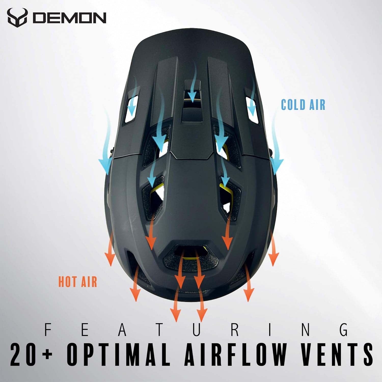 Demon United Podium X MIPS Full Face Mountain Bike Helmet- Removable Fit Pad Options- Advanced Venting System-Lightweight - Fullface DH BMX MTB Helmet - Image 3