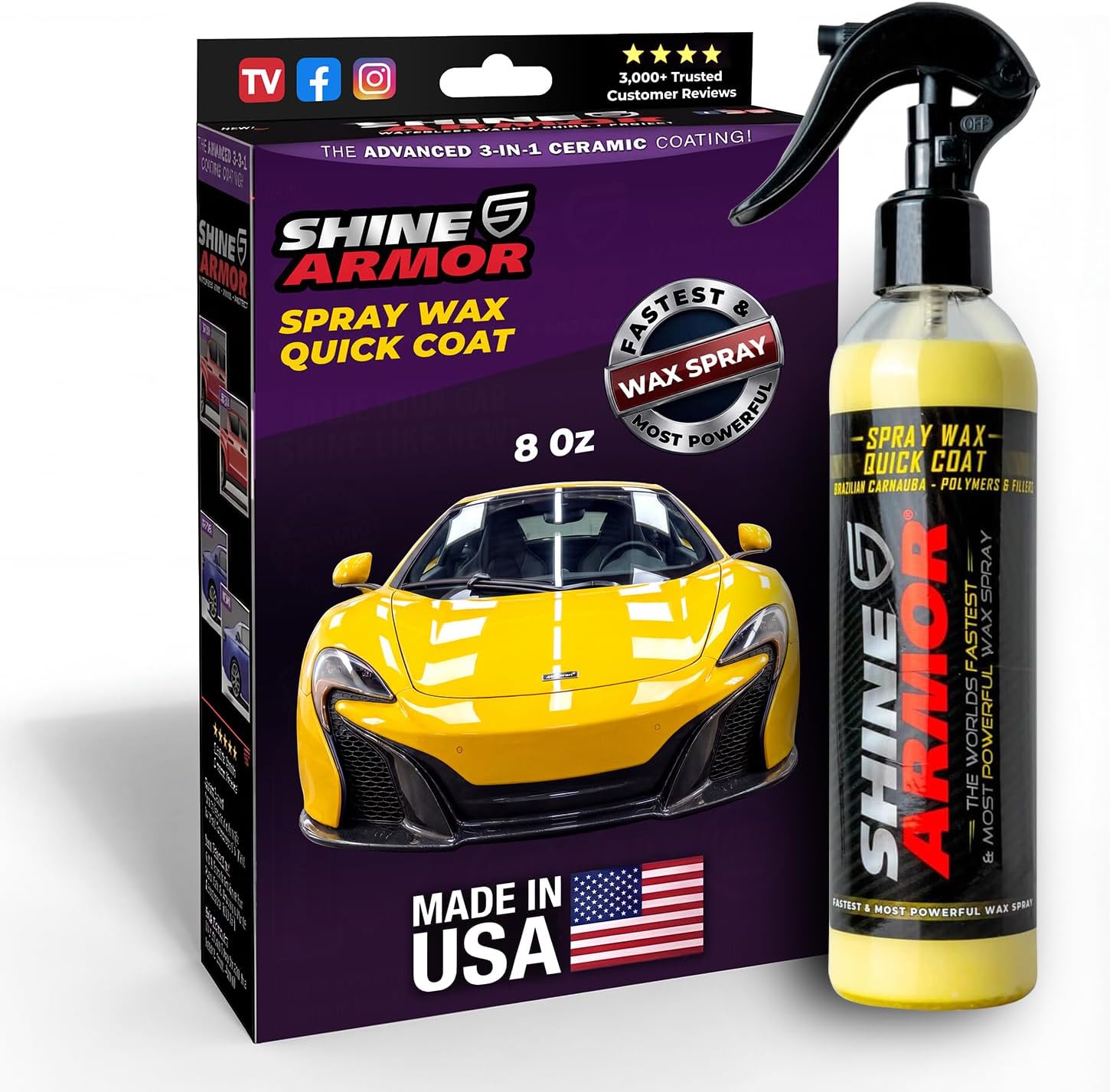 Car Spray Wax for Car Detailing - Quick and Easy Carnauba Liquid Car Wax Spray for Instant Gloss and Protection - Multi Surface Premium Brazilian Carnauba Car Wax Polish for All Vehicle Types - Image 2
