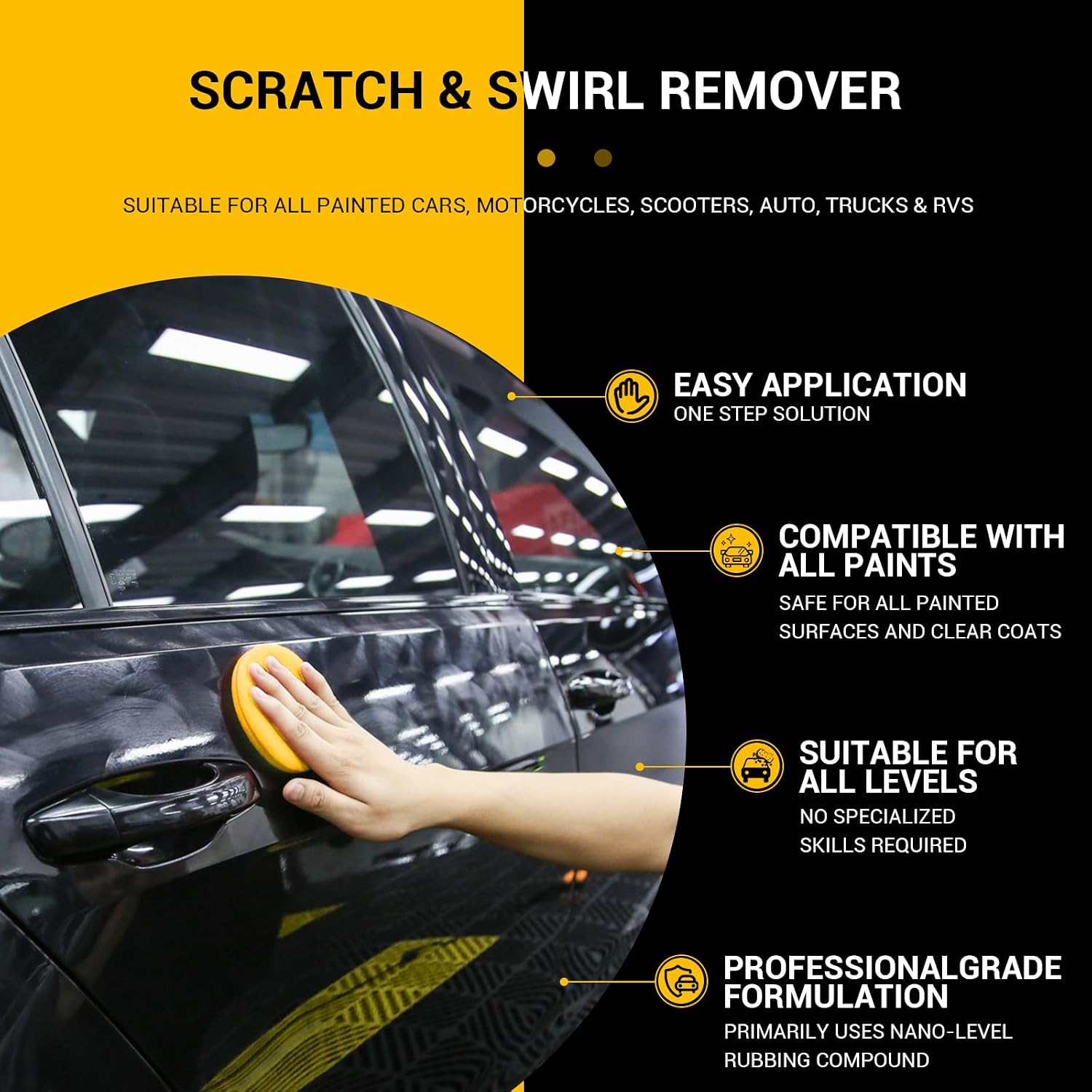 Car Scratch Remover for Vehicles, Scratch Repair Wax, Rubbing & Polishing Compound, Easily Removes Surface Scratches, Effectively Reduces Swirl Marks for Cars and Other Vehicles, 3.4oz/100ml - Image 9