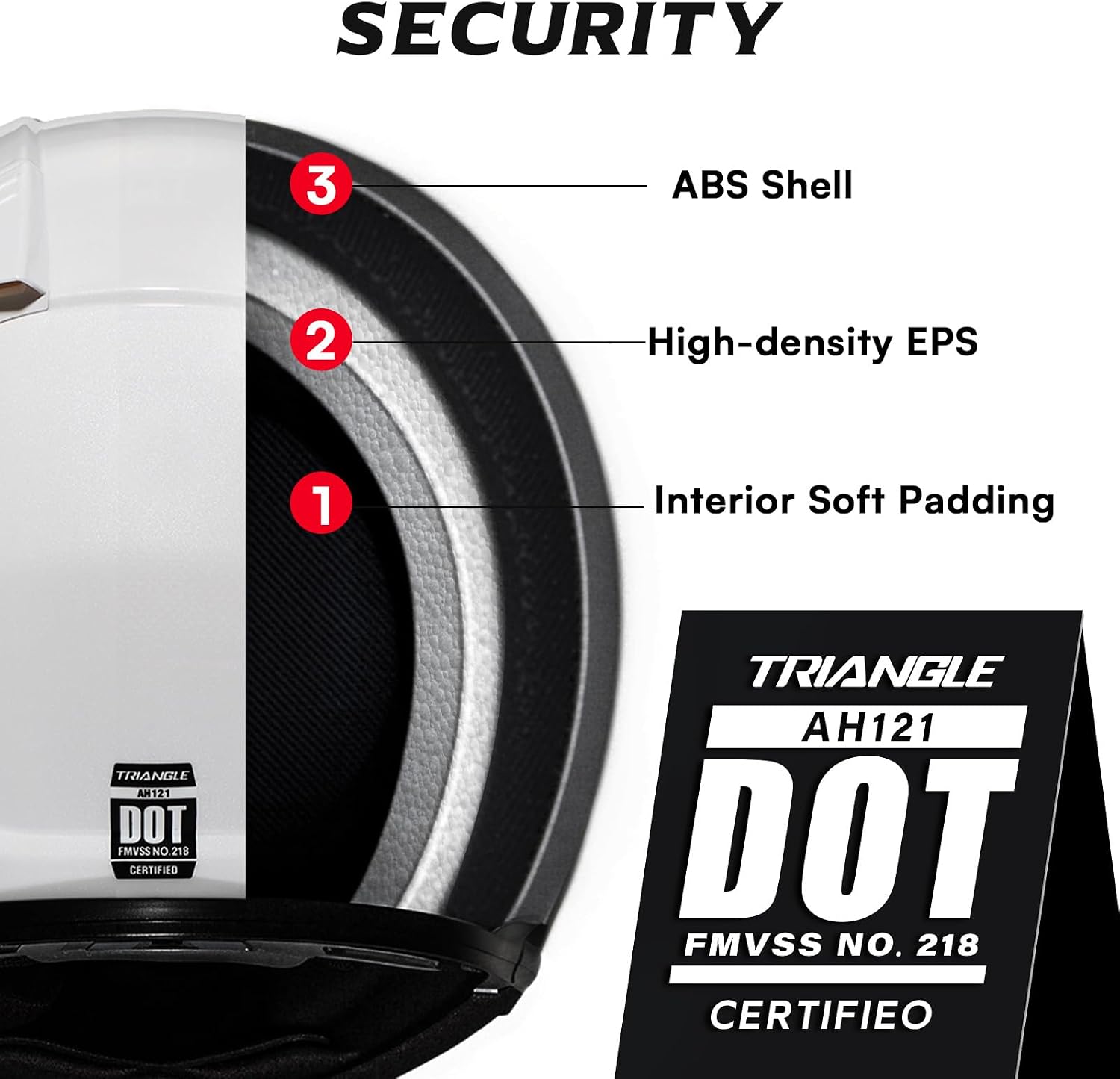 TRIANGLE Flip Up Modular Helmet, Dual Visor Full Face DOT Approved Adults | Features quick-release inner sunshield, custom-fit washable liner, and aerodynamic airflow for all-season versatility - Image 6
