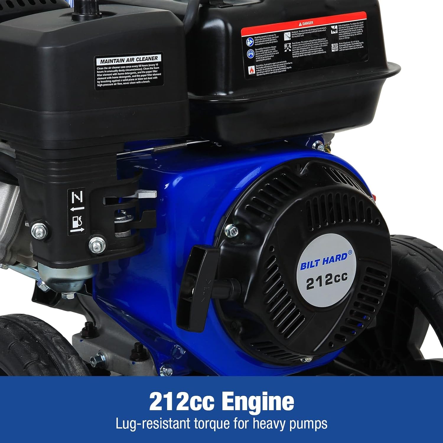 BILTHARD 3500 PSI Gas Pressure Washer, 2.6 GPM Heavy Duty Power Washer with 212cc 4 Cycle Engine, Spray Gun and Wand, 5 Quick Connect Nozzle Tips, 30 Foot Hose - Image 6