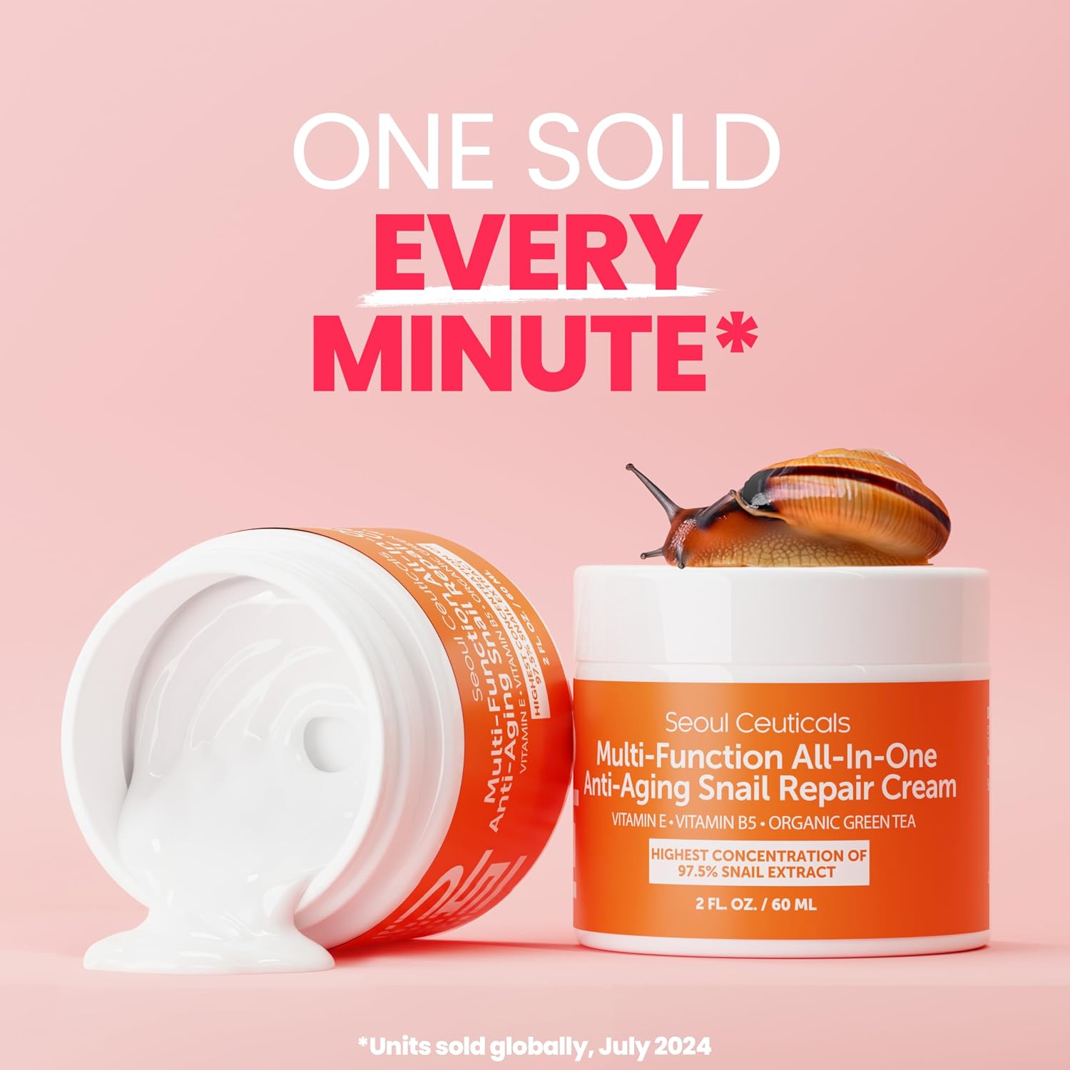 SeoulCeuticals 97.5% Snail Mucin Korean Face Moisturizer Day & Night Cream | 2oz Anti Wrinkle Anti Aging Repair, Natural Organic Cruelty Free Skin Care, K Beauty Facial Skincare for Oily Normal Dry Skin - Image 7