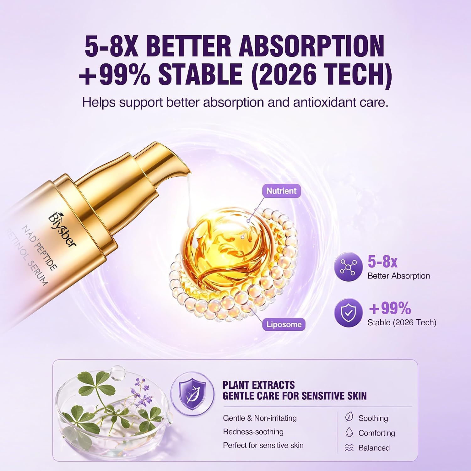 Retinol Peptide Serum for Face & Neck with NAD+ Support,Firming Collagen Skin Care for Fine Lines, Wrinkles & Hydration, Lightweight Daily Serum for Women & Men, 1.7 Fl Oz - Image 7