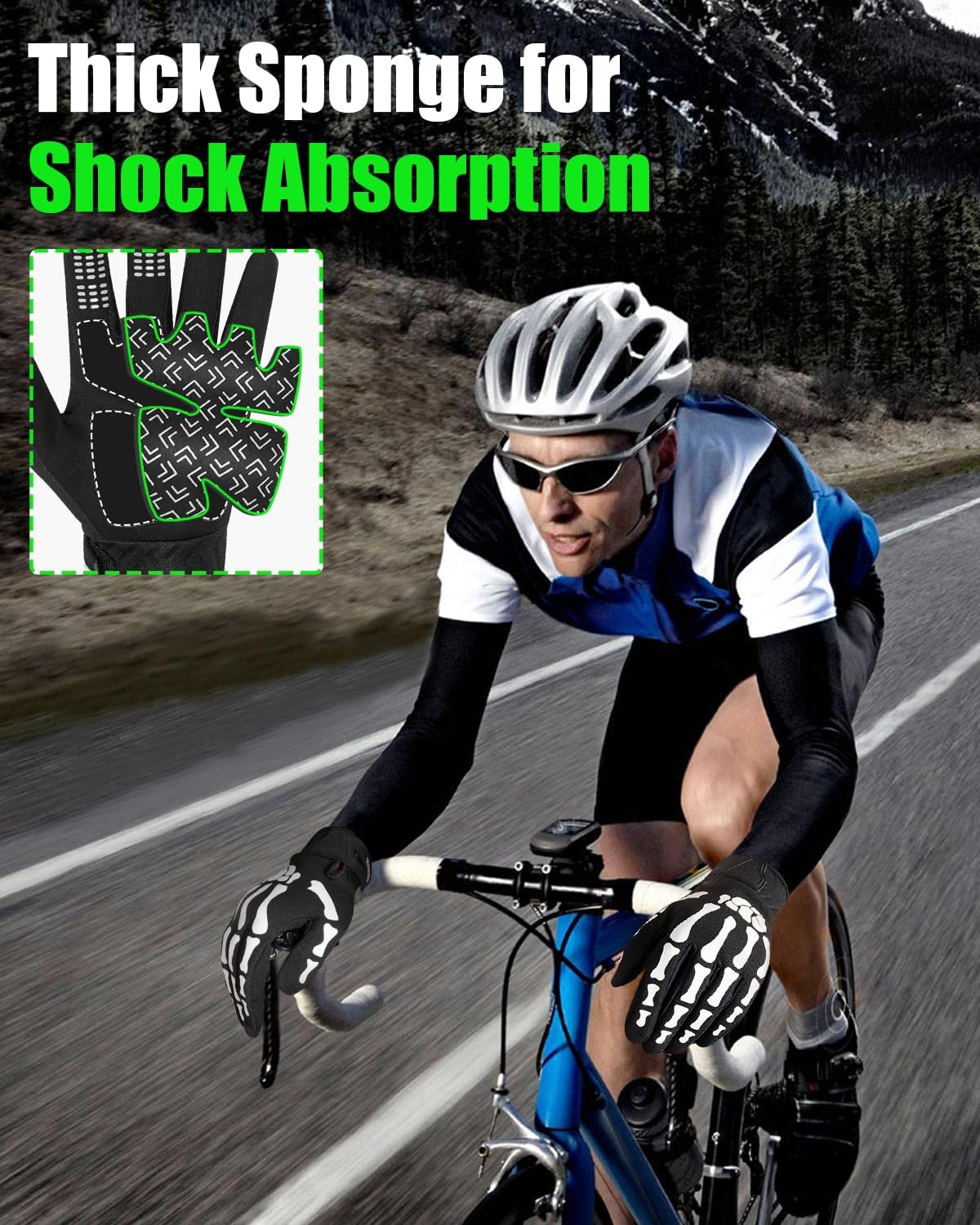 RIGWARL Motorcycle Gloves for Men and Women, Breathable Dirt Bike Gloves with Non-Slip Palm, Skeleton Motorcycle Riding Glove - Image 4