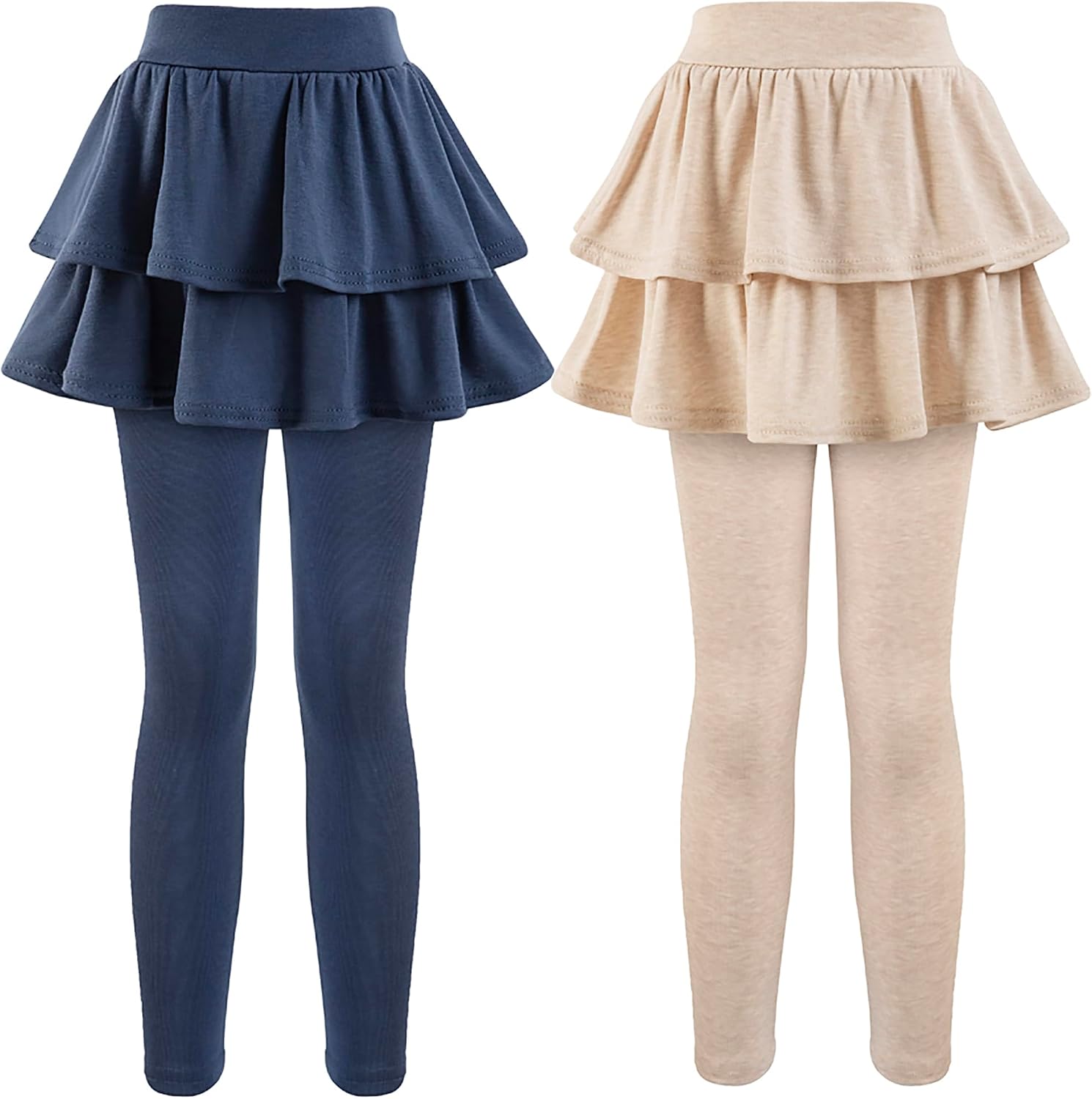 Girls School Uniform Pants Leggings with Skirts Stretch Warm Jegging 4-12 Years - Image 2