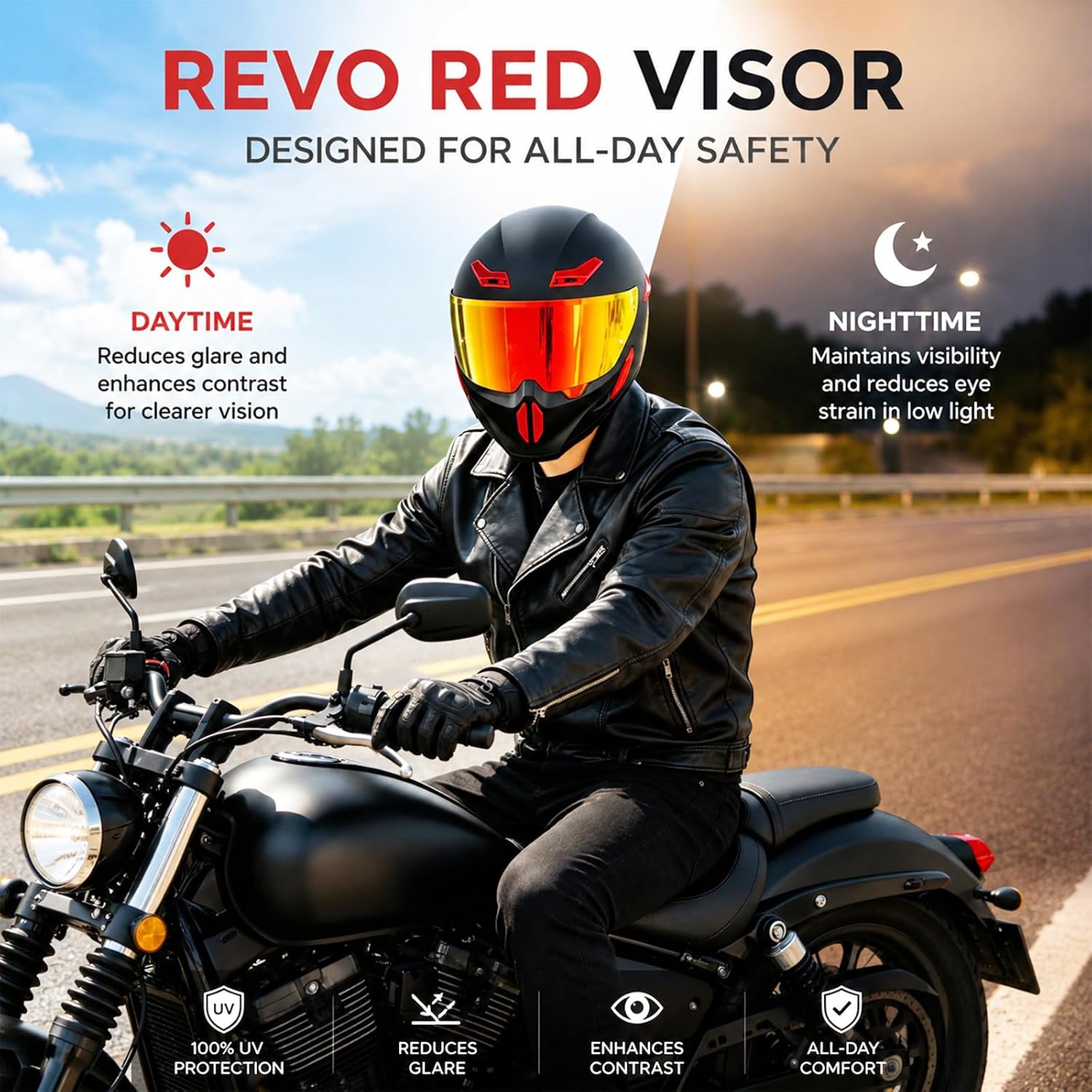 Motorcycle Helmets for Adult Men Women,MG666 Full Face Helmet | DOT Approved Retro Motorbike Racing Street Bike Helmets with 2 Visors & Carry Bag,Washable Liner,Multiple Ventilation System - Image 3