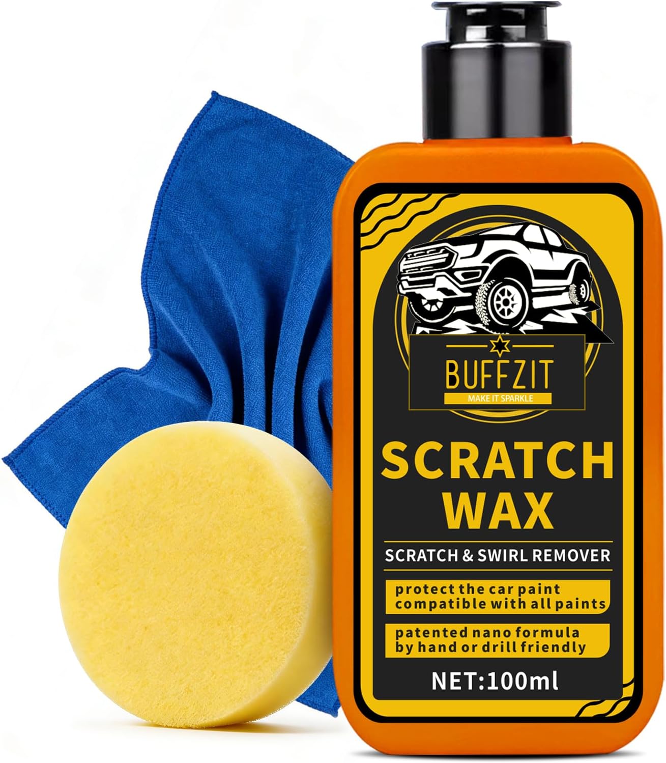 Car Scratch Remover for Vehicles, Scratch Repair Wax, Rubbing & Polishing Compound, Easily Removes Surface Scratches, Effectively Reduces Swirl Marks for Cars and Other Vehicles, 3.4oz/100ml - Image 2
