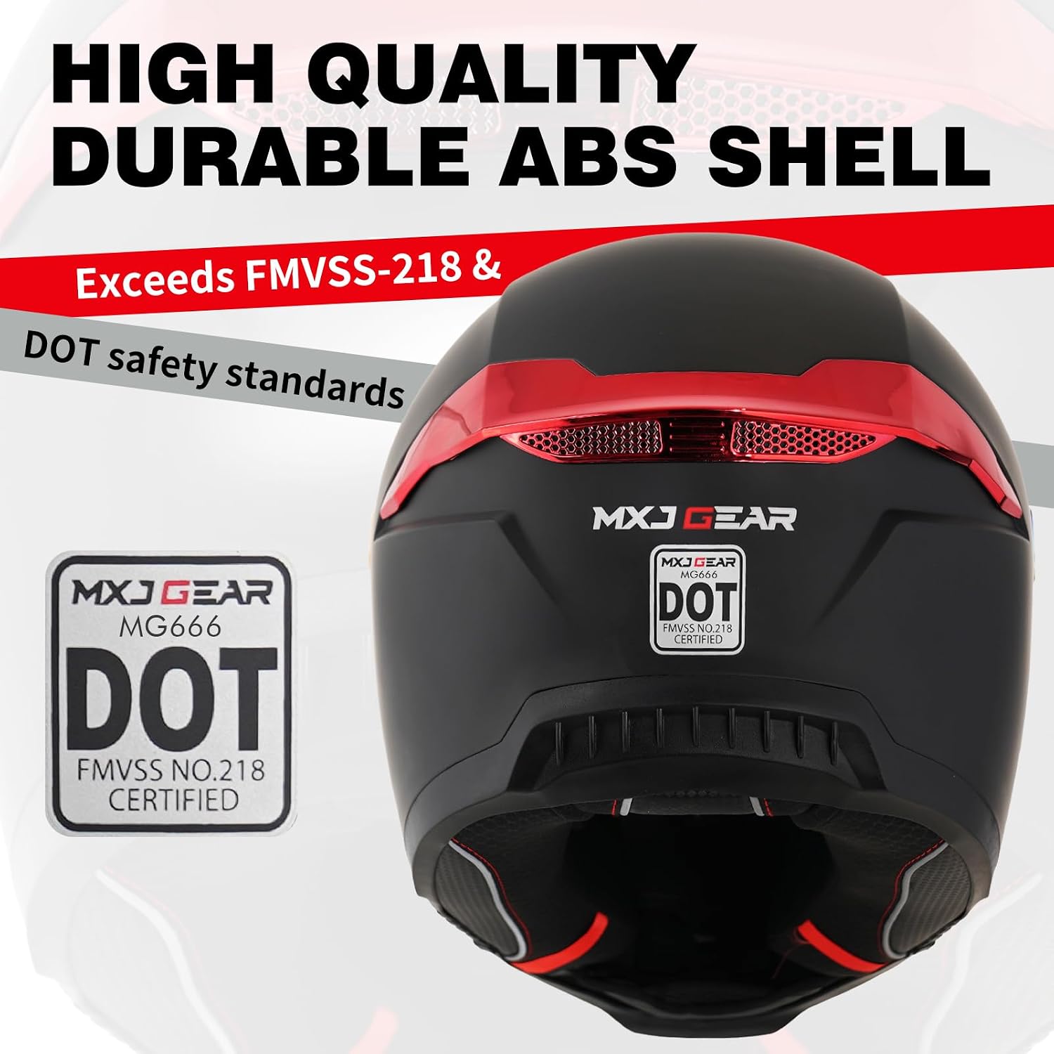 Motorcycle Helmets for Adult Men Women,MG666 Full Face Helmet | DOT Approved Retro Motorbike Racing Street Bike Helmets with 2 Visors & Carry Bag,Washable Liner,Multiple Ventilation System - Image 7